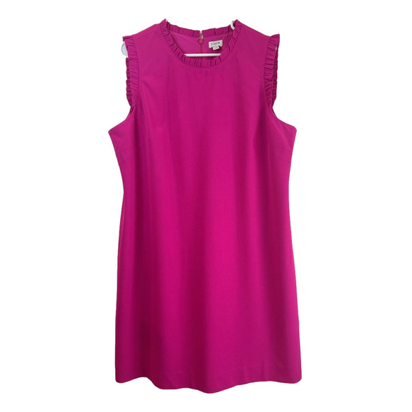 J. CREW Ruffle Neck Shift Midi Dress - Picture 3 of 15